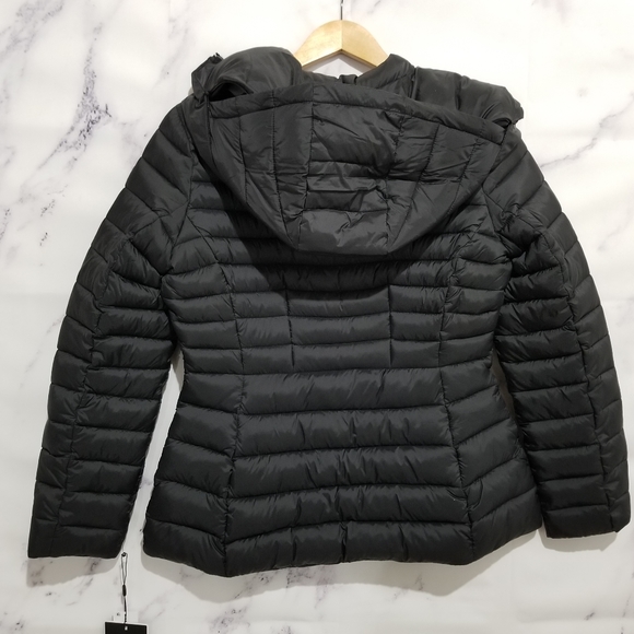 LAUNDRY Quilted Medium Weight Black Hooded Jacket - Picture 5 of 12